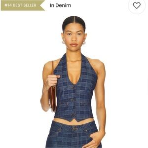 Renewal halted top in Indigo Plaid (part of set)